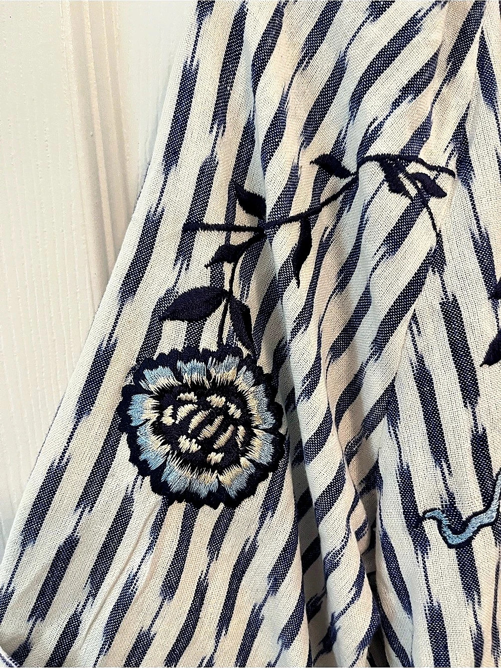 Carolina K Embroidered Striped Organic Cotton Boho Blouse Top Size S - Picture 6 of 12